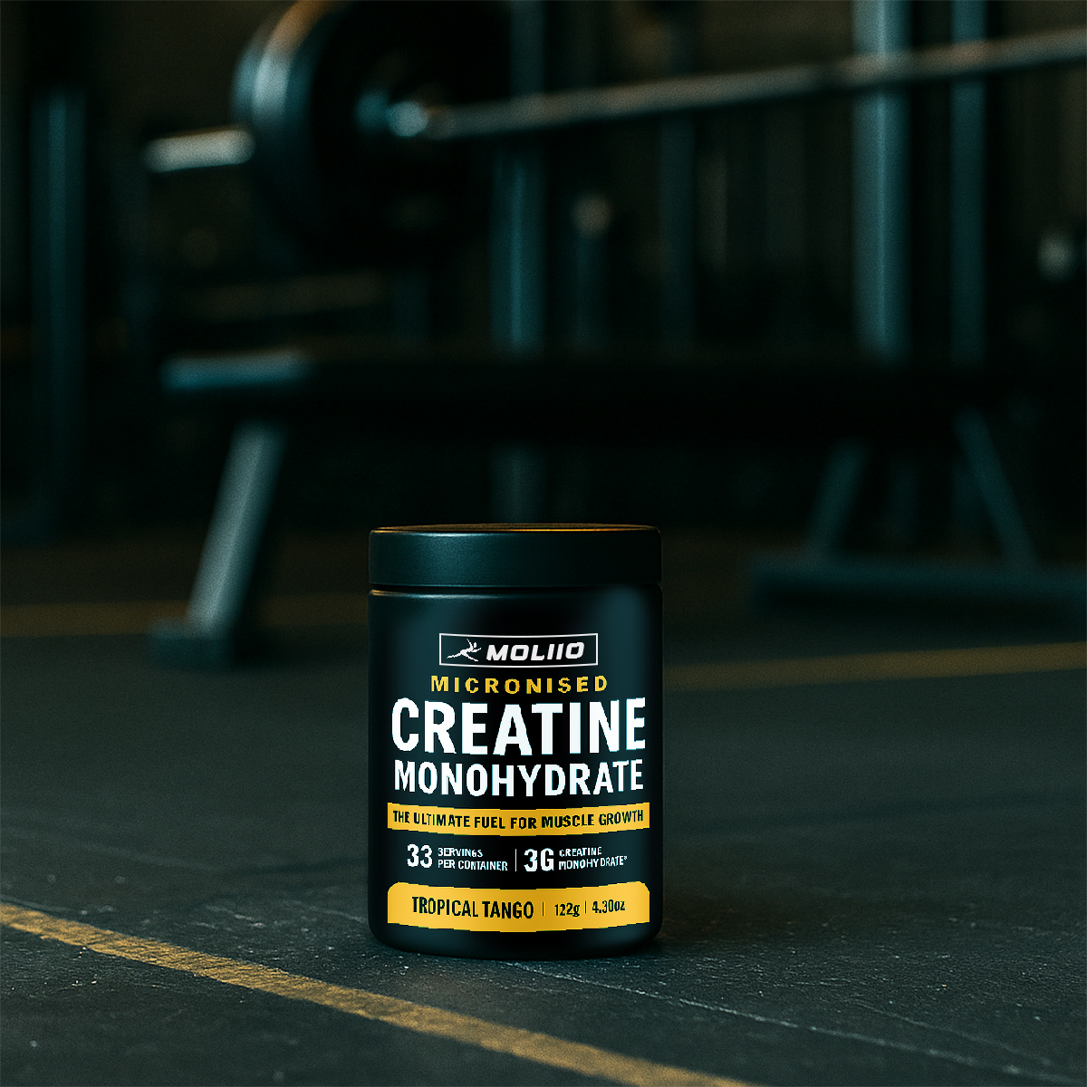 MOLLIO™ Pure Micronised Creatine Monohydrate (122g, 33 Servings) Tropical Tango