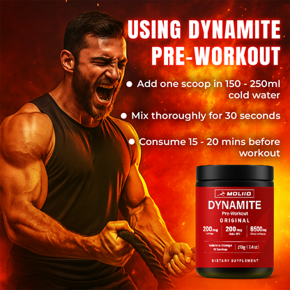 MOLLIO™ Dynamite Pre-Workout | Valencia Orange - (210g, 15 Servings)